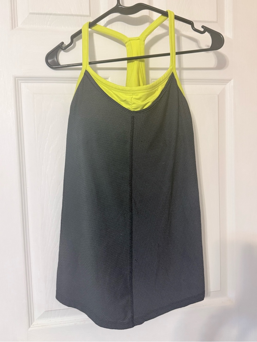 Marika black  & Neon Yellow Racerback Tank Top